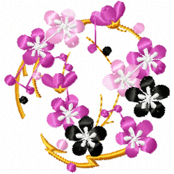 Flowers And Tree Embroidery Design 2